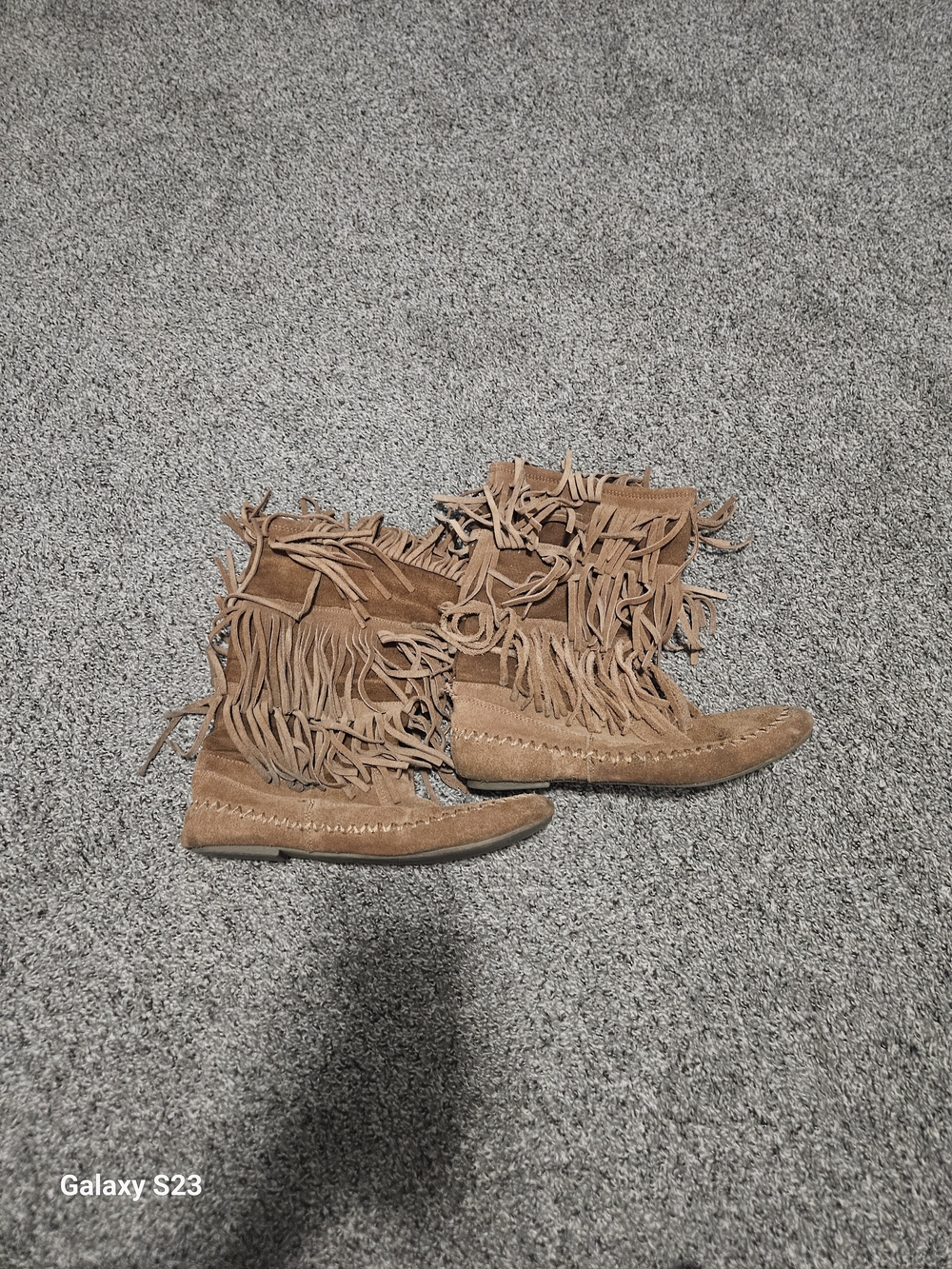 Makalu California Nalani Women’s 9M Brown Suede Leather Triple Fringe Moccasin B